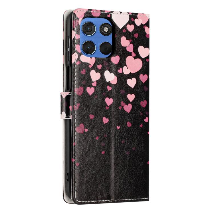 For Moto G57 5G Colorful Painting Vegan Leather Phone Case with Lanyard