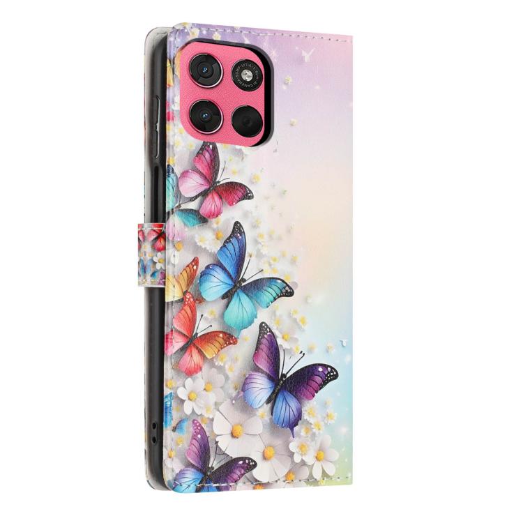 For Moto G57 Power / G67 Power 5G Colorful Painting Vegan Leather Phone Case with Lanyard
