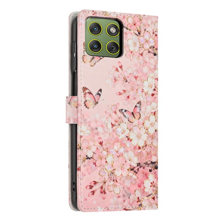 For Moto Edge 70 5G Colorful Painting Vegan Leather Phone Case with Lanyard