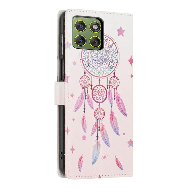 For Moto Edge 70 5G Colorful Painting Vegan Leather Phone Case with Lanyard