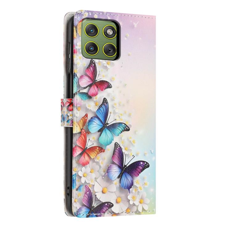 For Moto Edge 70 5G Colorful Painting Vegan Leather Phone Case with Lanyard