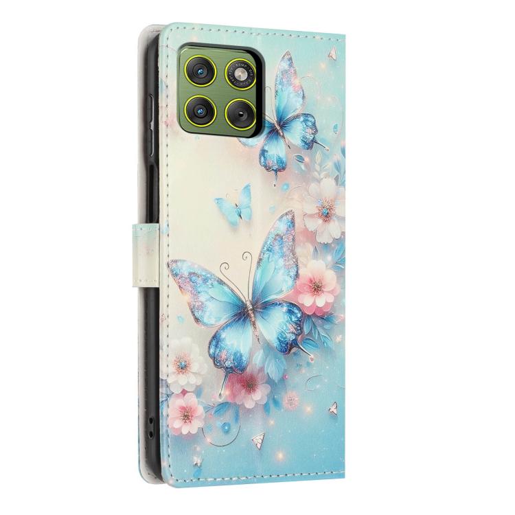 For Moto Edge 70 5G Colorful Painting Vegan Leather Phone Case with Lanyard