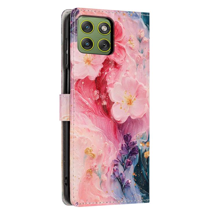 For Moto Edge 70 5G Colorful Painting Vegan Leather Phone Case with Lanyard