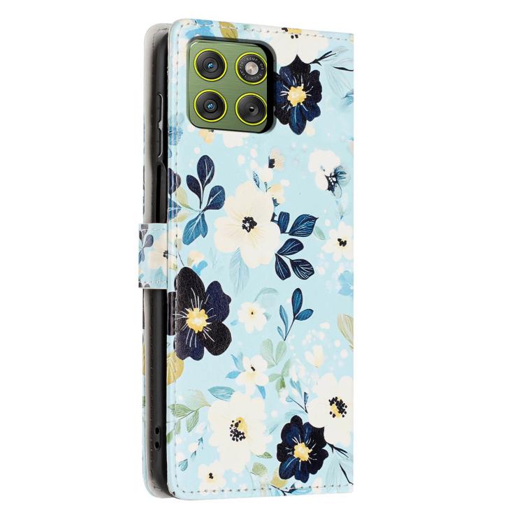 For Moto Edge 70 5G Colorful Painting Vegan Leather Phone Case with Lanyard