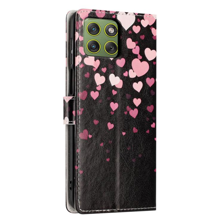 For Moto Edge 70 5G Colorful Painting Vegan Leather Phone Case with Lanyard