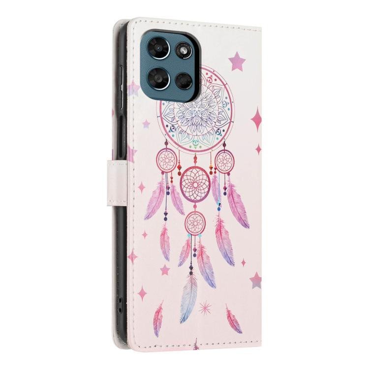 For Moto G Play 5G  - 2026 Colorful Painting Vegan Leather Phone Case with Lanyard