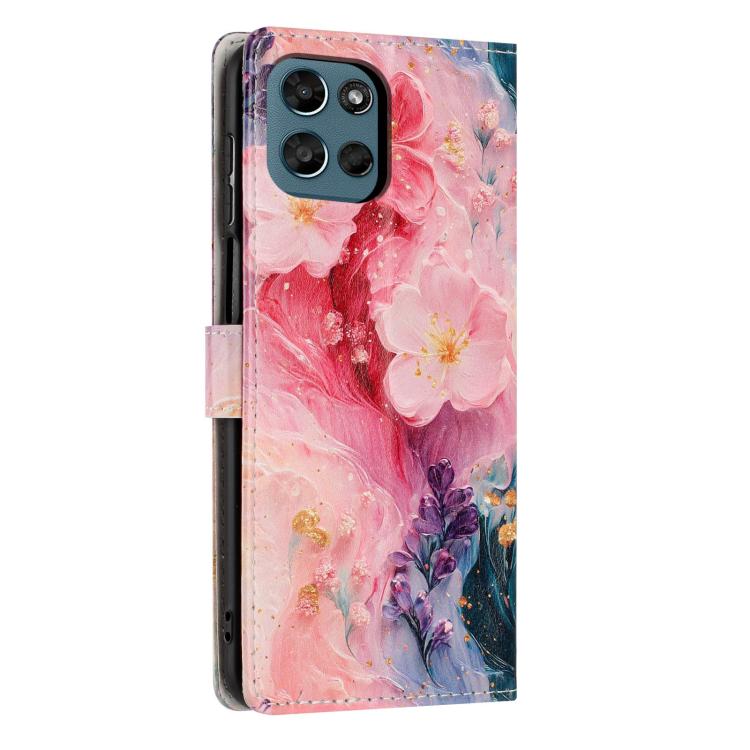 For Moto G Play 5G  - 2026 Colorful Painting Vegan Leather Phone Case with Lanyard