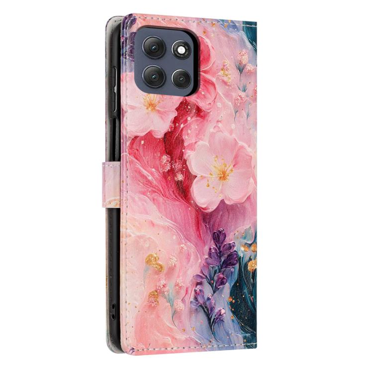 For Moto G86 Power Colorful Painting Vegan Leather Phone Case with Lanyard