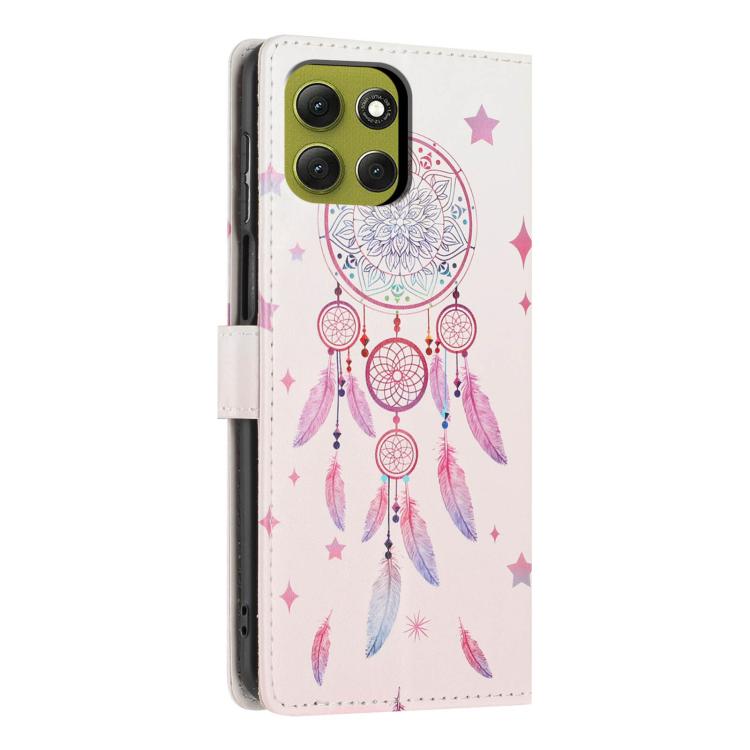For Moto G86 5G Colorful Painting Vegan Leather Phone Case with Lanyard