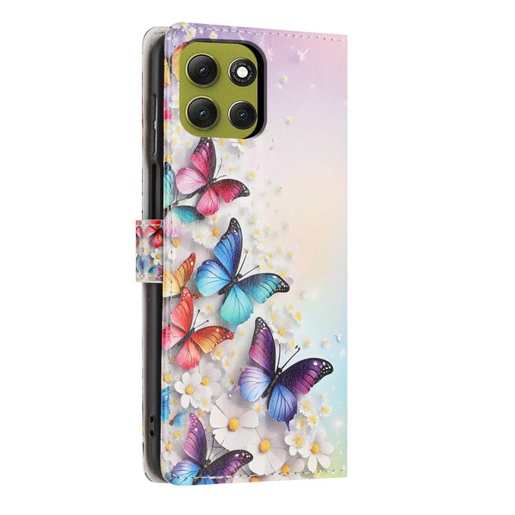 For Moto G86 5G Colorful Painting Vegan Leather Phone Case with Lanyard