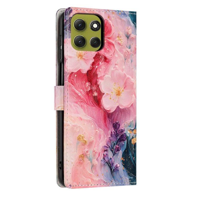 For Moto G86 5G Colorful Painting Vegan Leather Phone Case with Lanyard