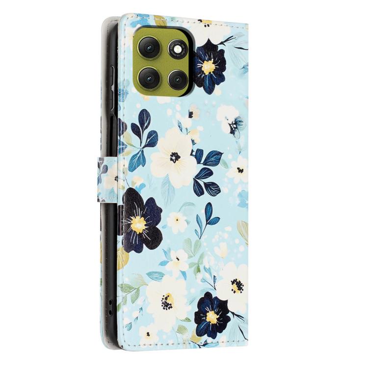 For Moto G86 5G Colorful Painting Vegan Leather Phone Case with Lanyard