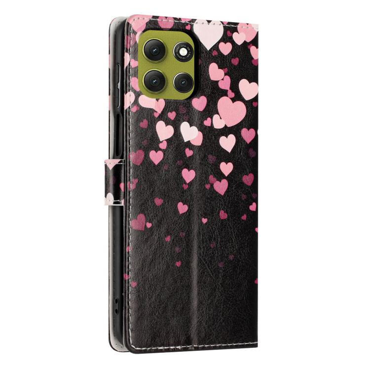For Moto G86 5G Colorful Painting Vegan Leather Phone Case with Lanyard