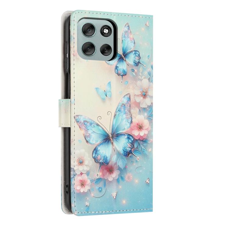 For Moto G56 5G Colorful Painting Vegan Leather Phone Case with Lanyard