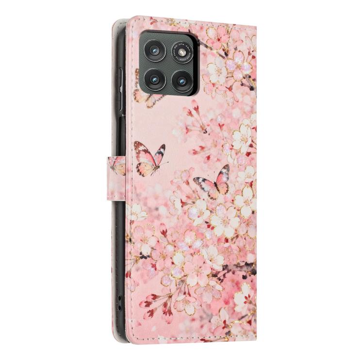 For Moto Edge 5G  - 2025 Colorful Painting Vegan Leather Phone Case with Lanyard