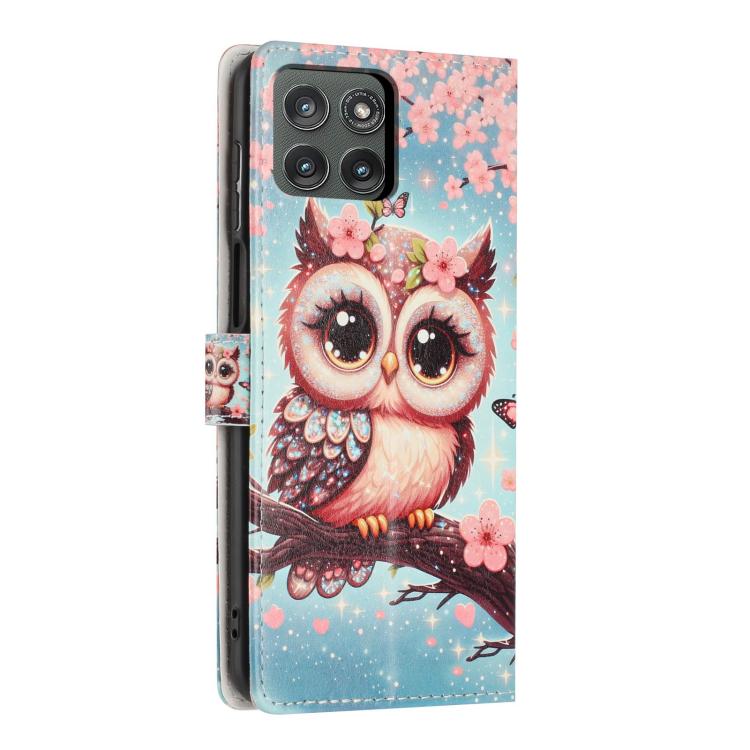 For Moto Edge 5G  - 2025 Colorful Painting Vegan Leather Phone Case with Lanyard