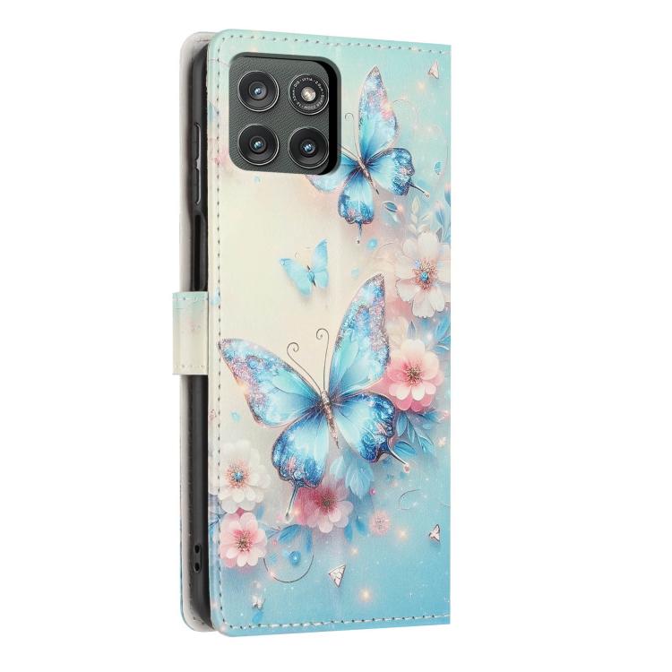 For Moto Edge 5G  - 2025 Colorful Painting Vegan Leather Phone Case with Lanyard