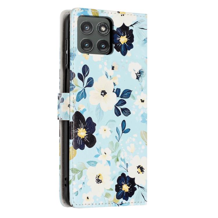 For Moto Edge 5G  - 2025 Colorful Painting Vegan Leather Phone Case with Lanyard