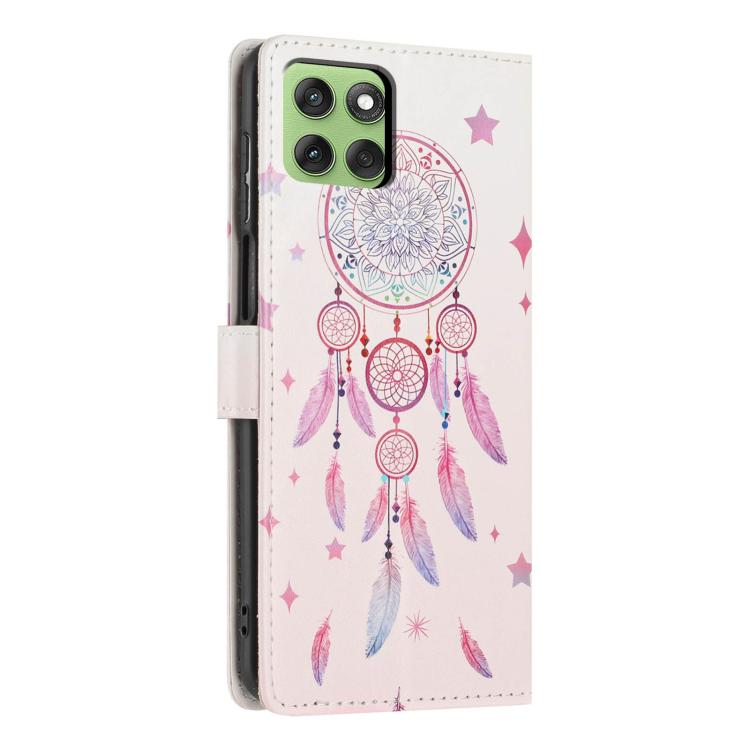 For Moto Edge 60 Colorful Painting Vegan Leather Phone Case with Lanyard
