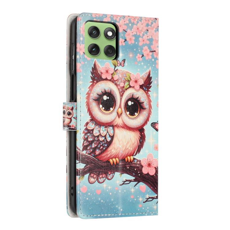 For Moto Edge 60 Colorful Painting Vegan Leather Phone Case with Lanyard