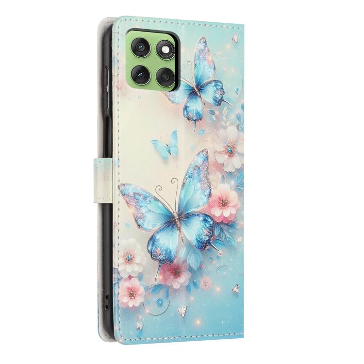 For Moto Edge 60 Colorful Painting Vegan Leather Phone Case with Lanyard