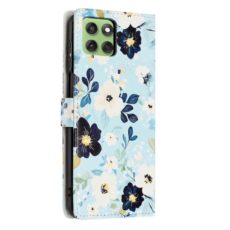 For Moto Edge 60 Colorful Painting Vegan Leather Phone Case with Lanyard