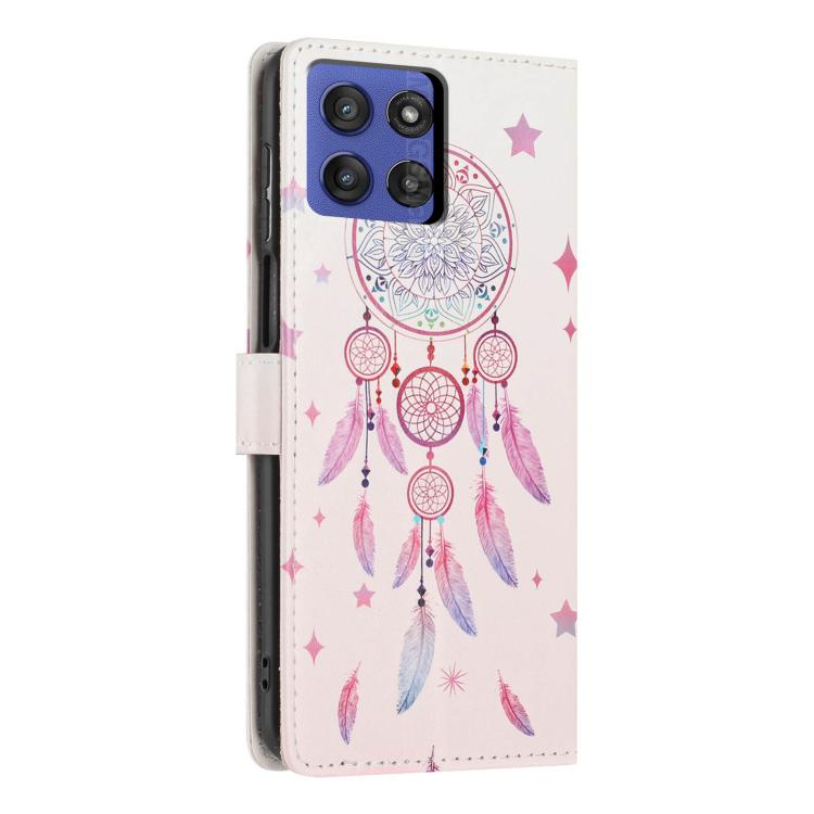 For Moto G Stylus 5G（2025） Colorful Painting Vegan Leather Phone Case with Lanyard