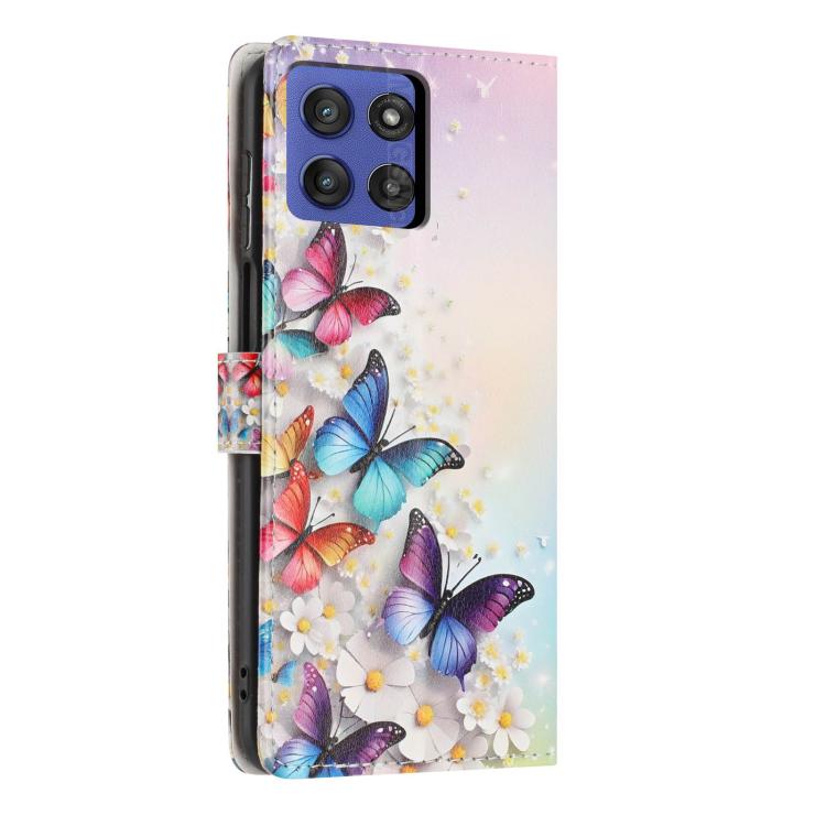For Moto G Stylus 5G（2025） Colorful Painting Vegan Leather Phone Case with Lanyard