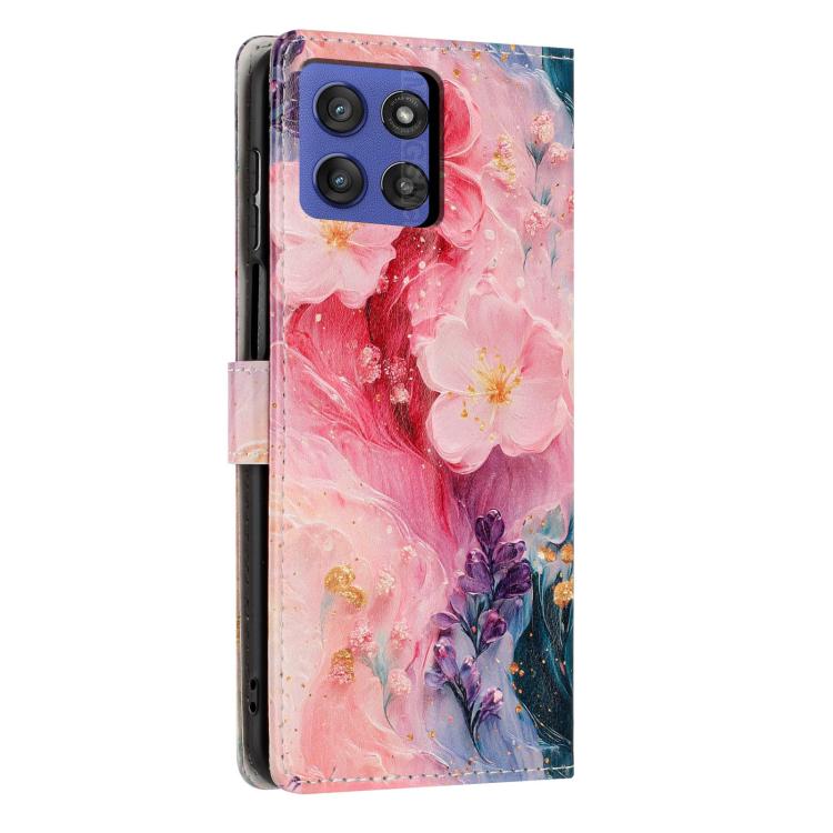 For Moto G Stylus 5G（2025） Colorful Painting Vegan Leather Phone Case with Lanyard