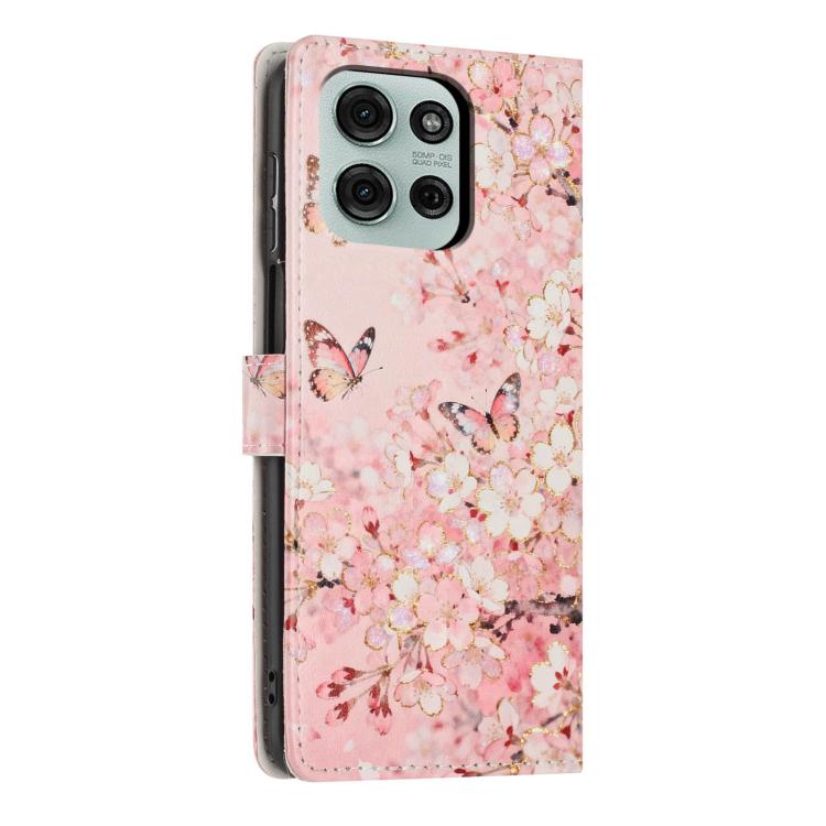 For Moto G75 5G Colorful Painting Vegan Leather Phone Case with Lanyard