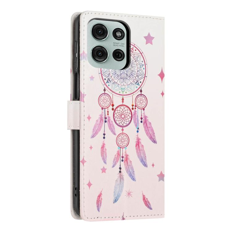 For Moto G75 5G Colorful Painting Vegan Leather Phone Case with Lanyard