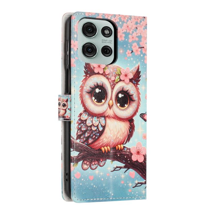 For Moto G75 5G Colorful Painting Vegan Leather Phone Case with Lanyard