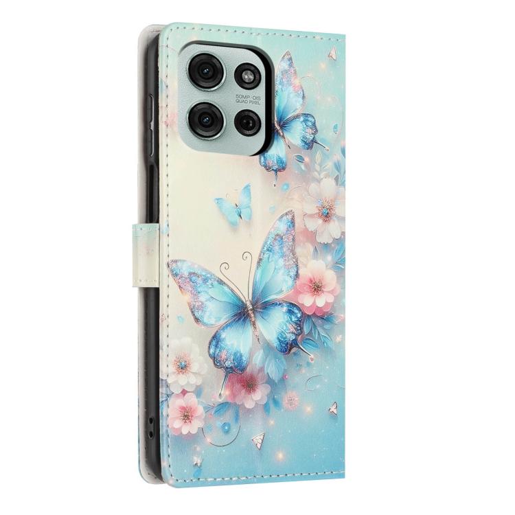 For Moto G75 5G Colorful Painting Vegan Leather Phone Case with Lanyard