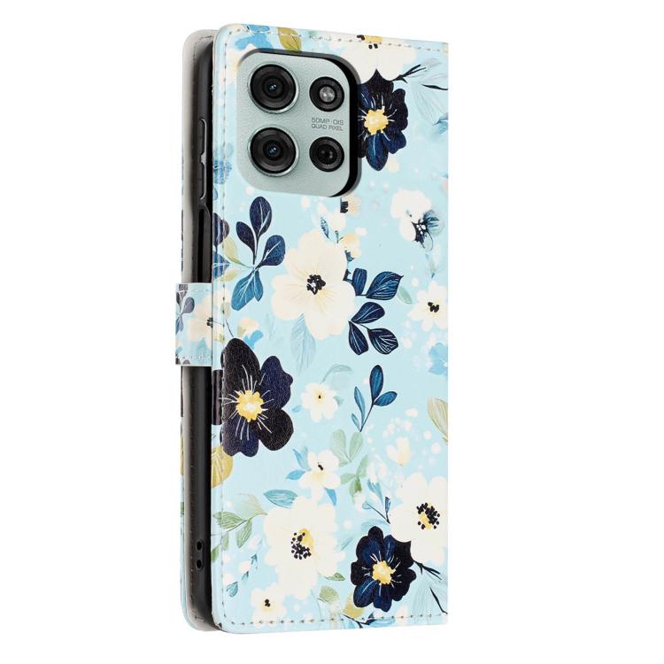 For Moto G75 5G Colorful Painting Vegan Leather Phone Case with Lanyard