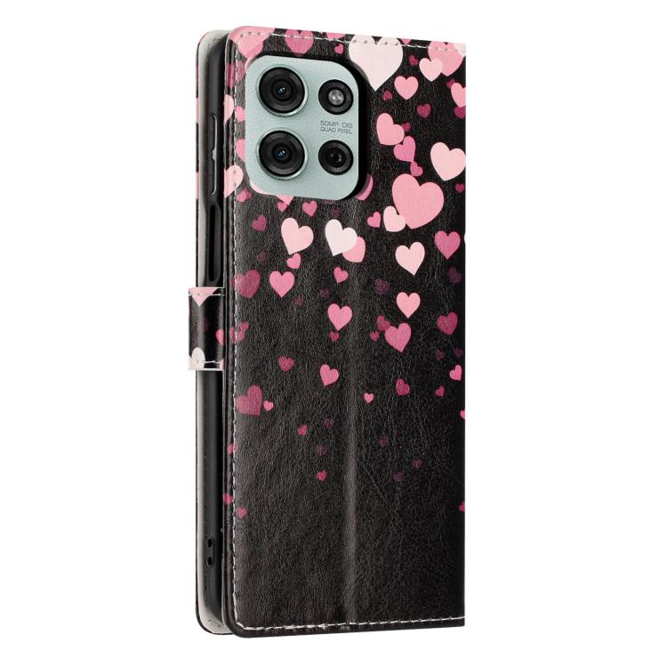 For Moto G75 5G Colorful Painting Vegan Leather Phone Case with Lanyard