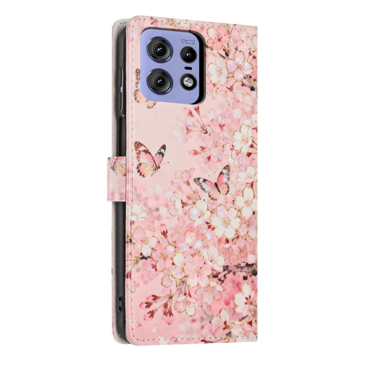 For Moto Edge 50 Pro Colorful Painting Vegan Leather Phone Case with Lanyard