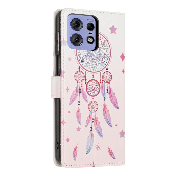 For Moto Edge 50 Pro Colorful Painting Vegan Leather Phone Case with Lanyard