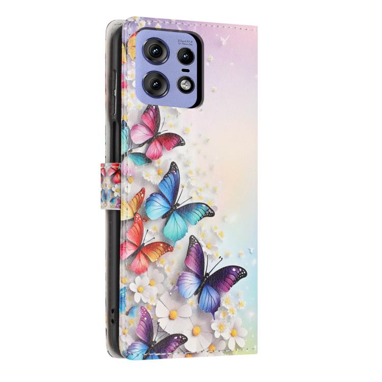 For Moto Edge 50 Pro Colorful Painting Vegan Leather Phone Case with Lanyard