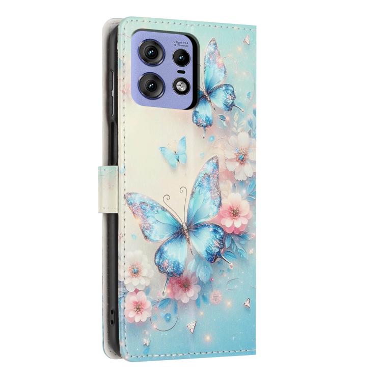 For Moto Edge 50 Pro Colorful Painting Vegan Leather Phone Case with Lanyard