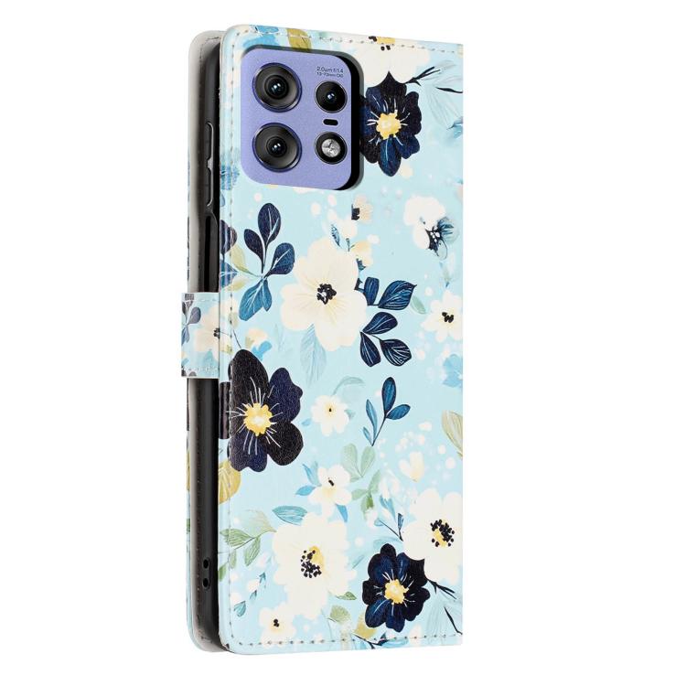 For Moto Edge 50 Pro Colorful Painting Vegan Leather Phone Case with Lanyard