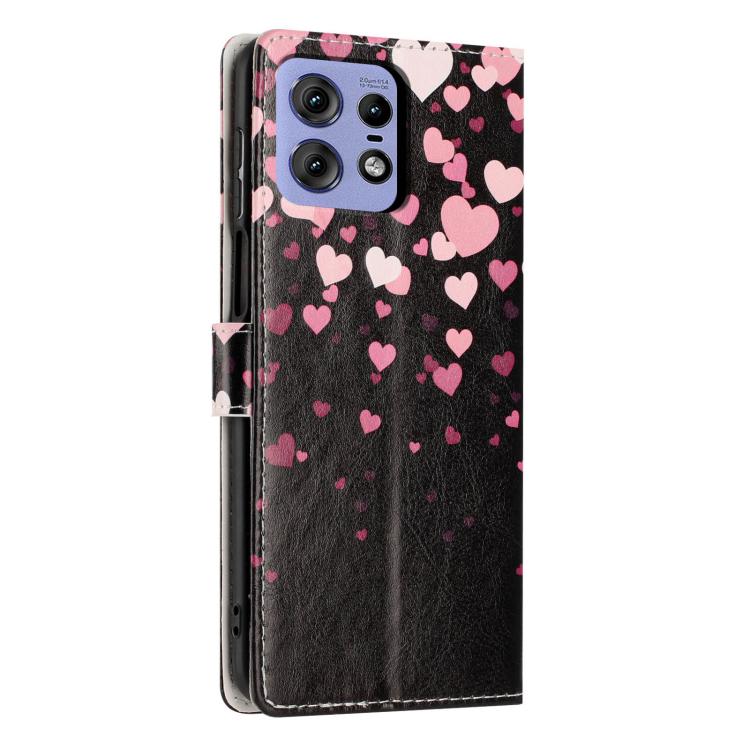 For Moto Edge 50 Pro Colorful Painting Vegan Leather Phone Case with Lanyard