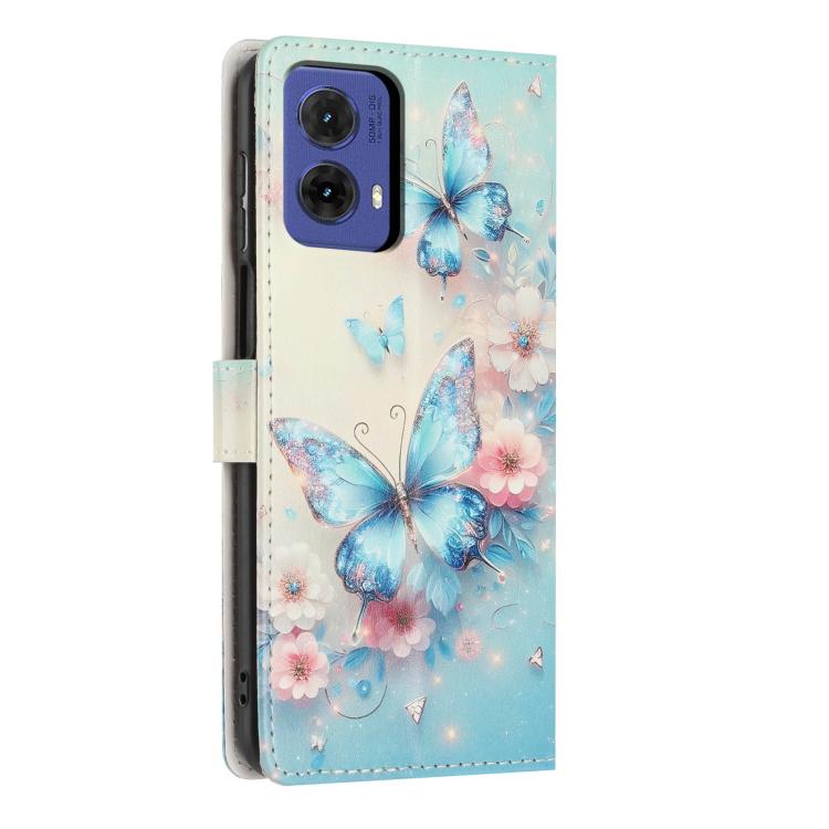 For Moto G85 Colorful Painting Vegan Leather Phone Case with Lanyard
