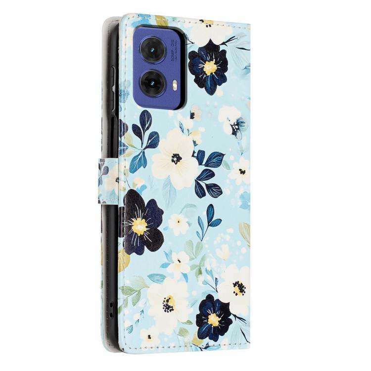 For Moto G85 Colorful Painting Vegan Leather Phone Case with Lanyard