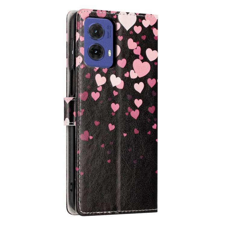 For Moto G85 Colorful Painting Vegan Leather Phone Case with Lanyard