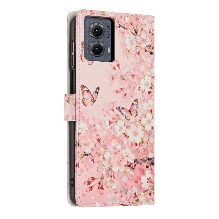 For Moto Edge  - 2024 Colorful Painting Vegan Leather Phone Case with Lanyard