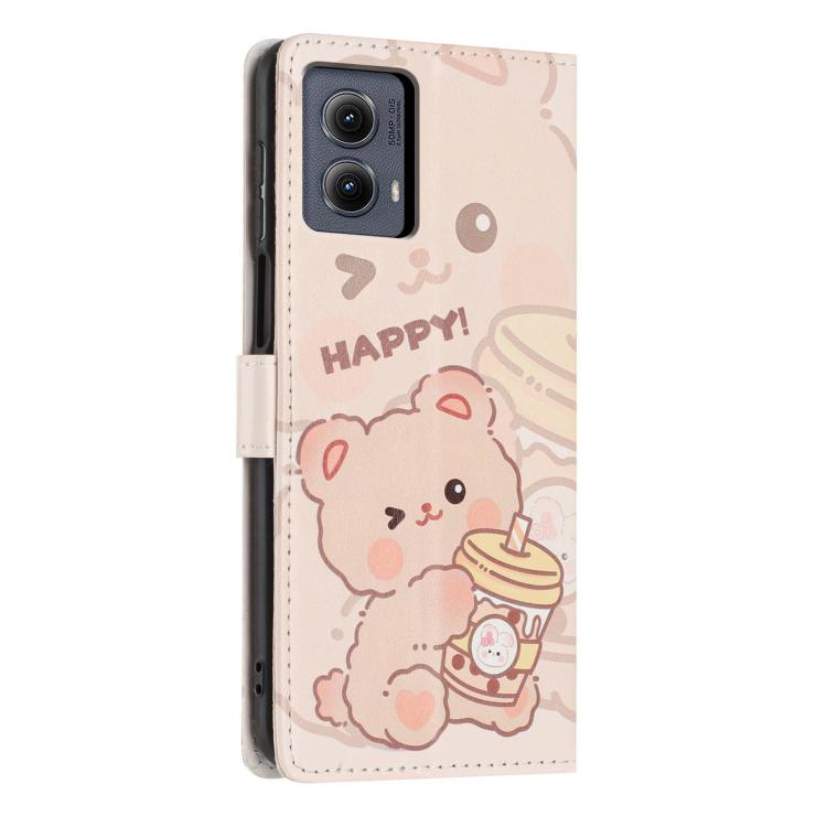 For Moto Edge  - 2024 Colorful Painting Vegan Leather Phone Case with Lanyard