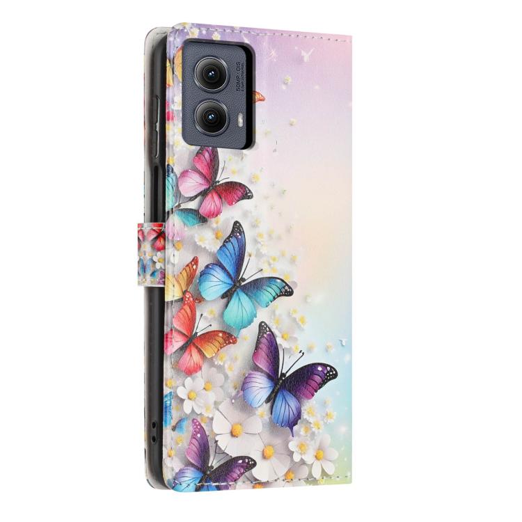 For Moto Edge  - 2024 Colorful Painting Vegan Leather Phone Case with Lanyard