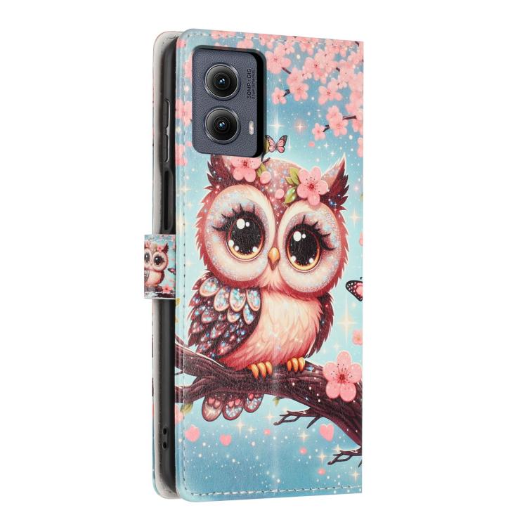 For Moto Edge  - 2024 Colorful Painting Vegan Leather Phone Case with Lanyard