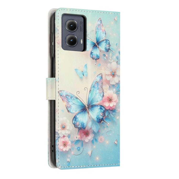 For Moto Edge  - 2024 Colorful Painting Vegan Leather Phone Case with Lanyard
