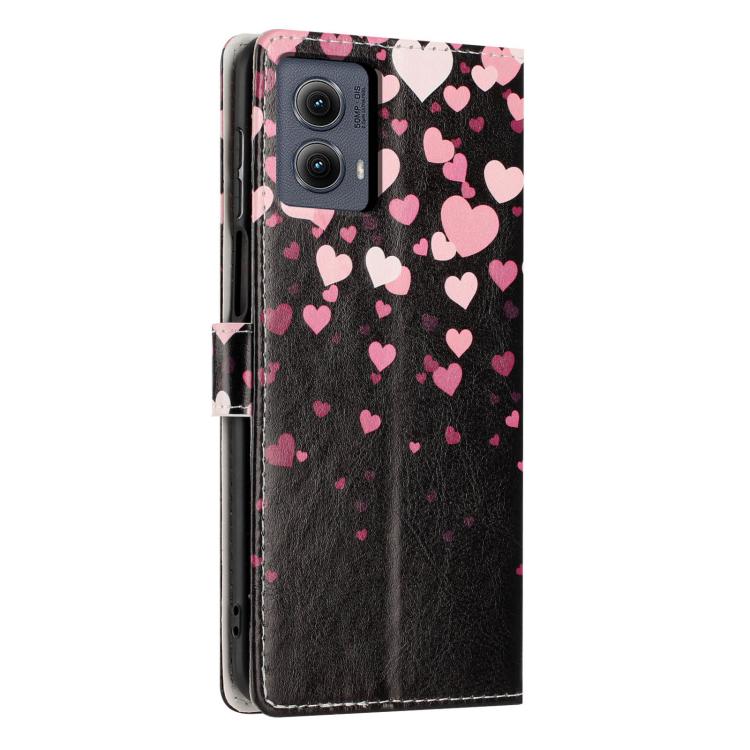 For Moto Edge  - 2024 Colorful Painting Vegan Leather Phone Case with Lanyard